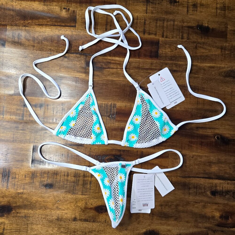 Wicked Weasel Reckless Blossom Bikini Top & Thong – Medium – NWT